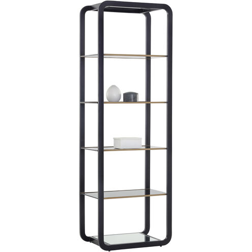 Ambretta Black / Smoke Grey Bookcase, Small